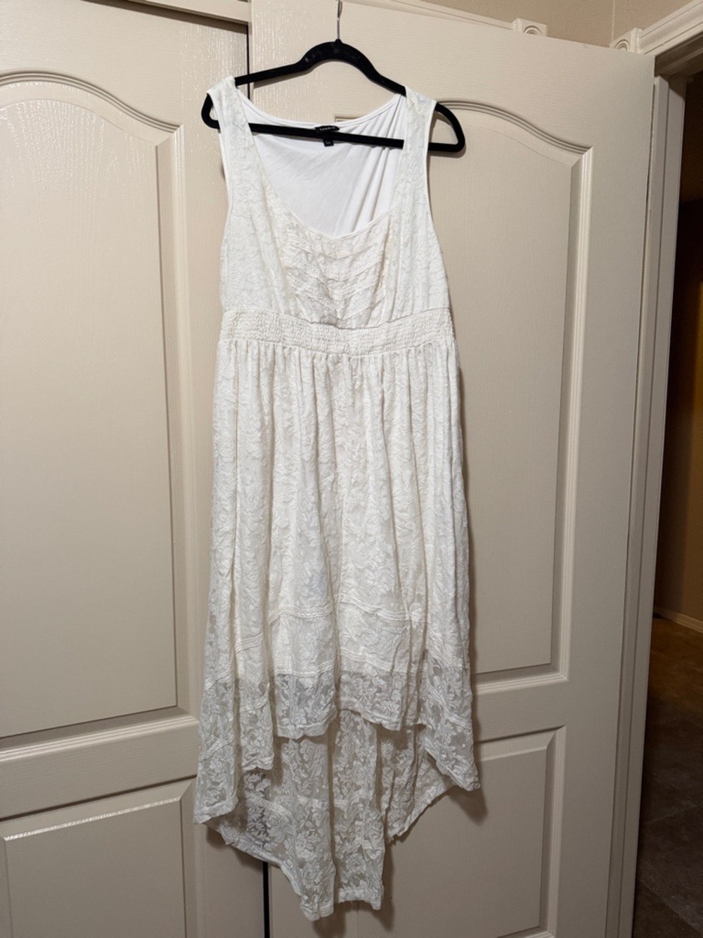 torrid White Lace High-Low Tank Dress